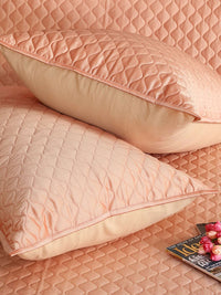 Valencia Faux Silk Embroidered Quilt Bedspread with 2 Pillow Covers
