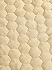 Golden Mist Hexagon Faux Silk Embroidered Bedspread with 2 Pillow Covers