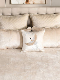 Regal Wave Velvet Quilted Bedspread Set with 2 Pillow Covers