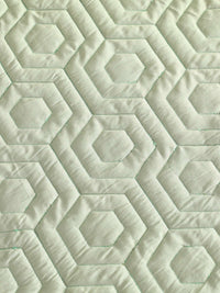 Sage Green Faux Silk Embroidered Bedspread with 2 Pillow Covers