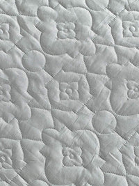 Pearl Grey Faux Silk Embroidered Bedspread with 2 Pillow Covers