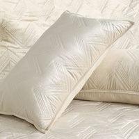 Serene Chevron Embroidered Cotton Viscose Velvet Quilt Set with 2 Pillow Covers