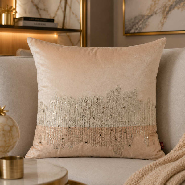 Velvet Embroidered Cushion Cover