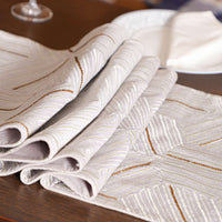 Hexa Embroidered Stripes Table Runner