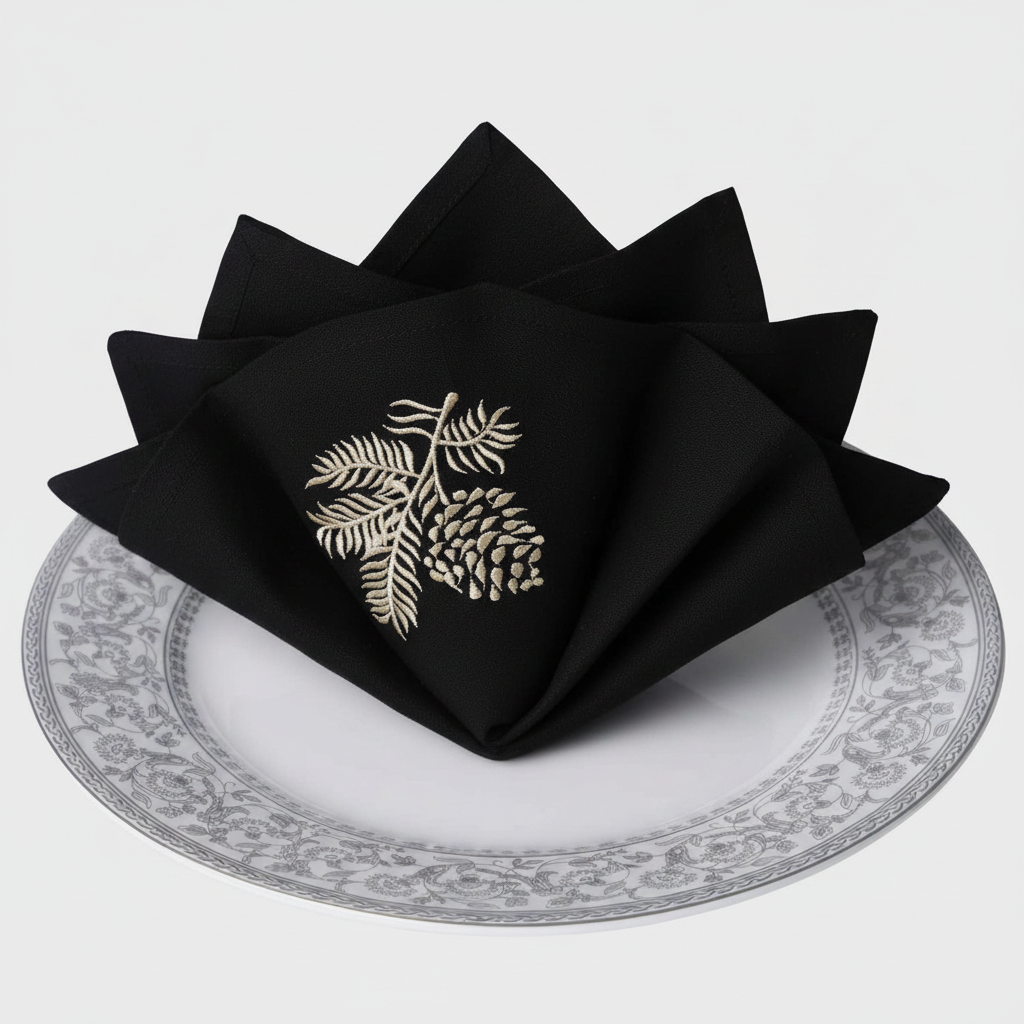 Midnight Fern Luxe Napkin