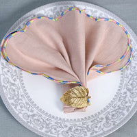 Blush Rainbow Scallop Luxe Cotton Linen Napkin