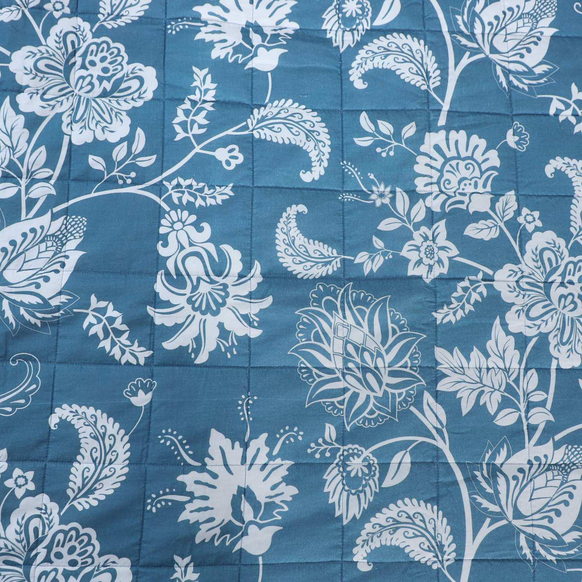 Blush Rose Midnight Azure Floral Kids Quilt with 2 Pillow Cover