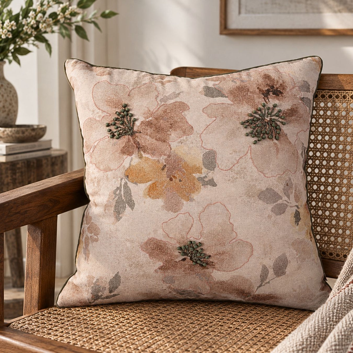 Fleur Mist Floral Cushion Cover
