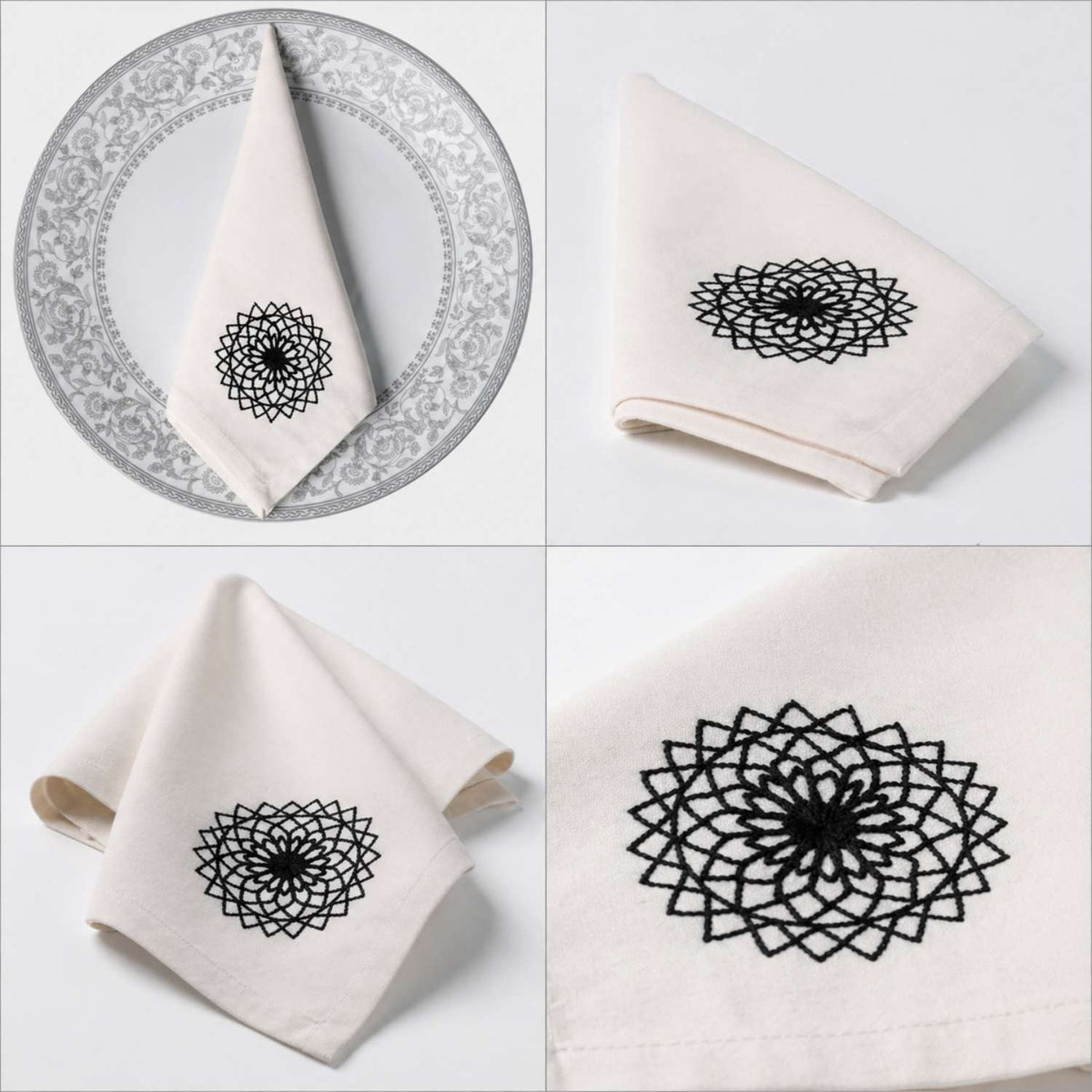 Noir Medallion Luxe Napkin
