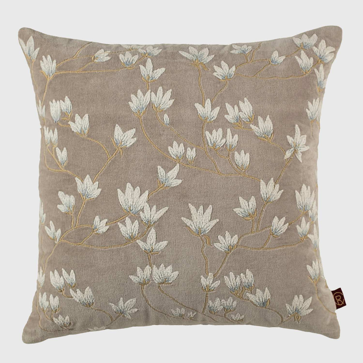 White Floral Cluster Cushion Cover