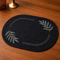 Cotton Velvet  Botanical Motif Embroidered Placemat