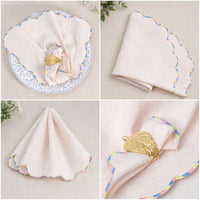 Pastel Scallop Luxe Cotton Linen Napkin