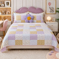 Vintage Bloom Patch Kids Quilt with 2 Pillow Cover