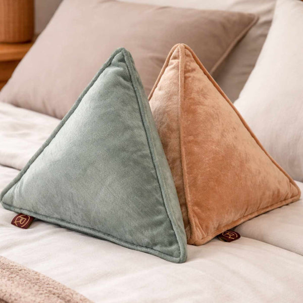 Blue Triangular Pyramid Shaped Pillow