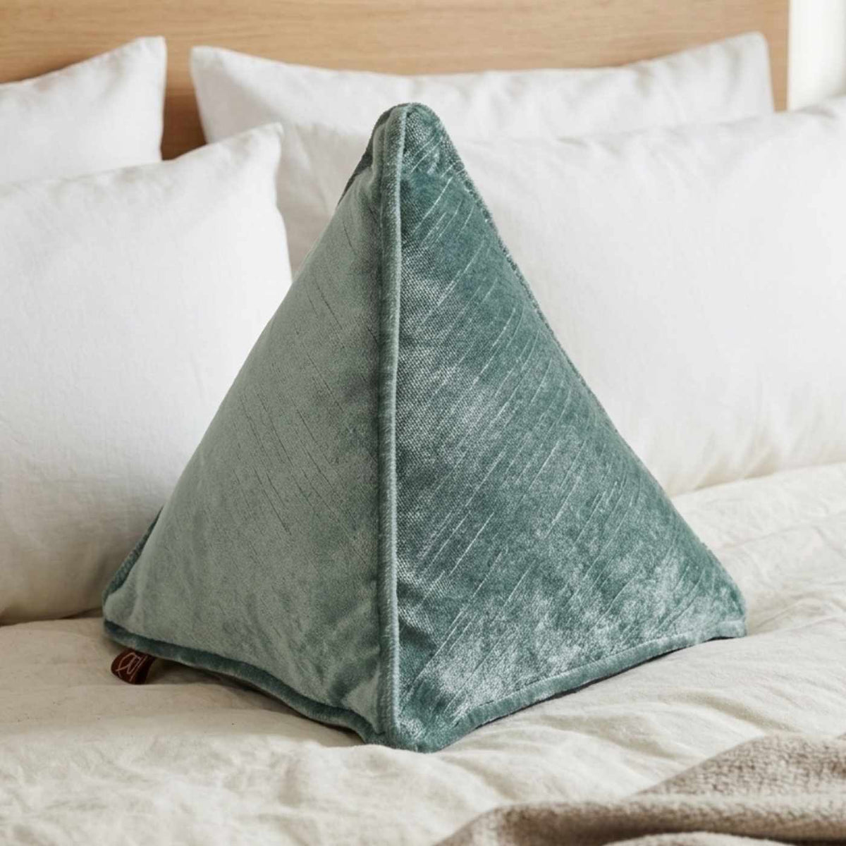 Blue Triangular Pyramid Shaped Pillow